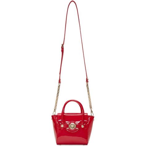 VERSACE Patent Mini Signature Bag Red 